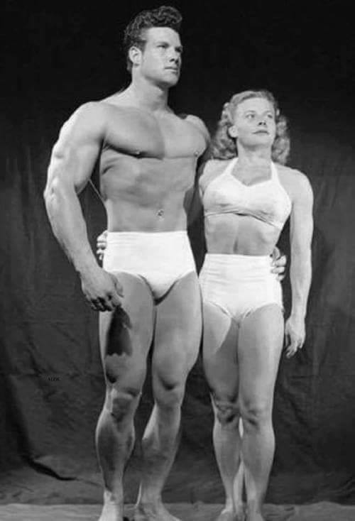 Steve Reeves and Abbye Eville Pudgy Stockton Posing